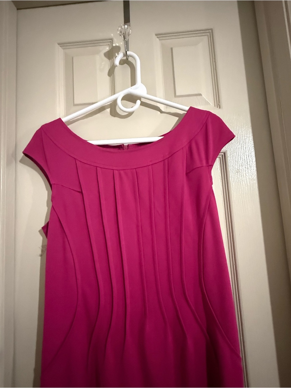 connected apparel Cap-Sleeve Sheath Dress in Magenta - Picture 8 of 8